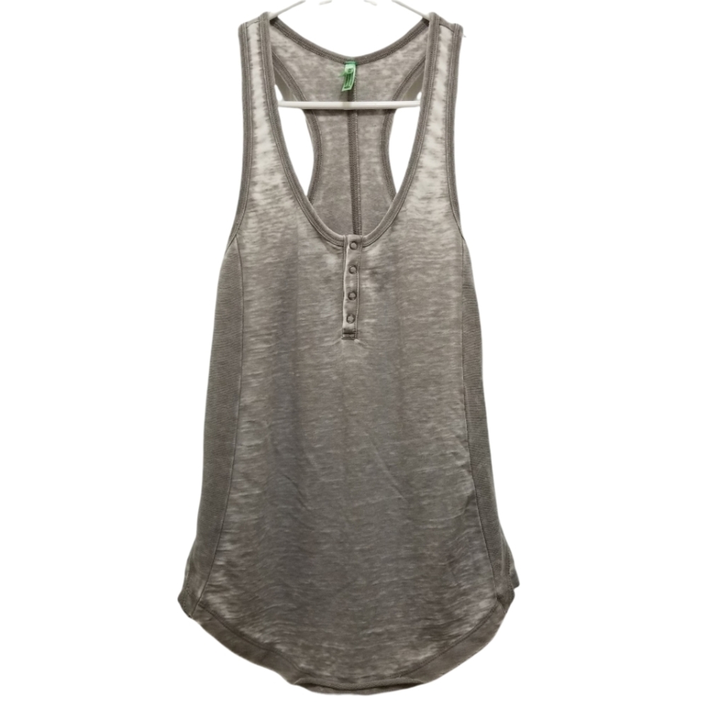 Honeydew Gray Racerback Tank with Snaps